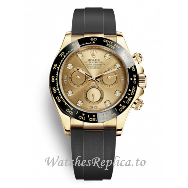 Replica Rolex Daytona m116518ln-0036 40MM Black Oysterflex strap Mens Watch - WatchesReplica.is