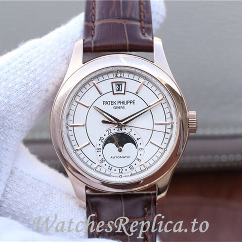 Patek Philippe Replica Complications 5205G-001 Leather strap 40MM - WatchesReplica.is