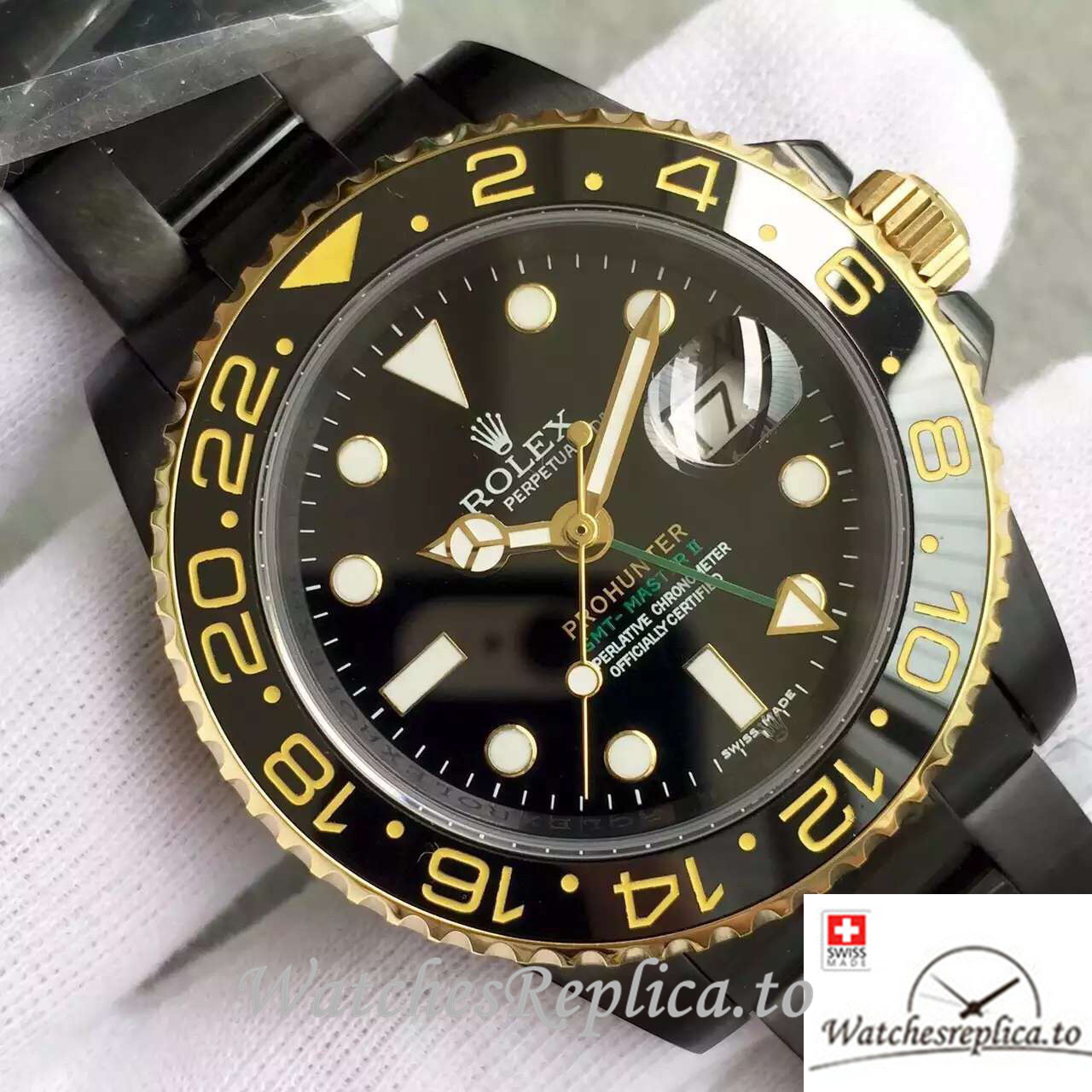Swiss Rolex GMT Master Replica 116713-LN-78203 Stainless steel strap 40MM - WatchesReplica.is