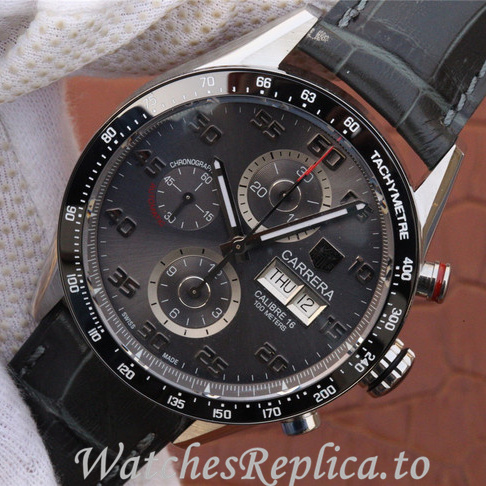 Tag Heuer Replica Carrera Leather strap 43MM - WatchesReplica.is
