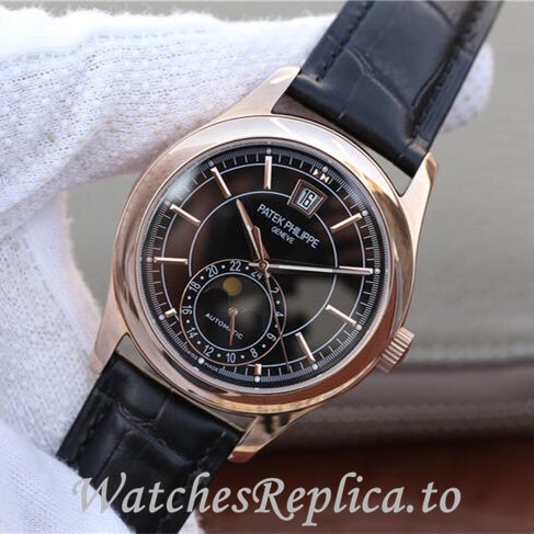 Patek Philippe Replica Complications 5205G-001 Leather strap 40MM - WatchesReplica.is