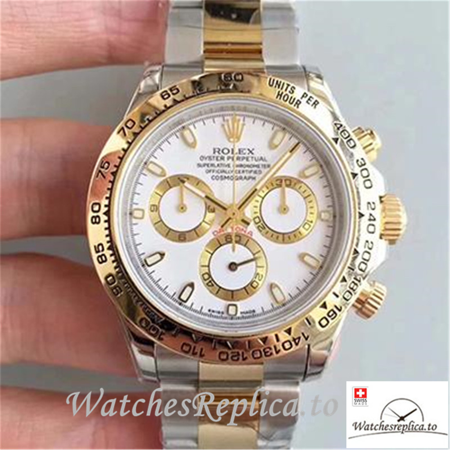 Swiss Rolex Daytona Cosmograph Replica 116503 003 Yellow Gold Strap 40MM - WatchesReplica.is