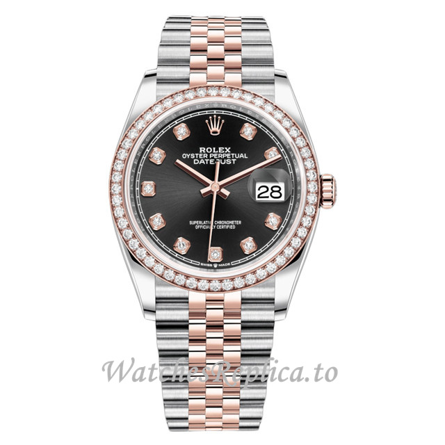 Replica Rolex Datejust m126281rb-0007 36MM Stainless steel strap Ladies Watch - WatchesReplica.is