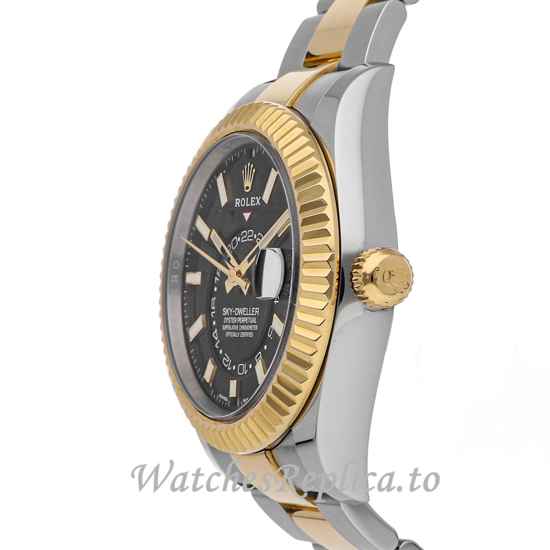 Replica Rolex Sky-Dweller m326933-0002 42MM Yellow Rolesor Mens Watch - WatchesReplica.is