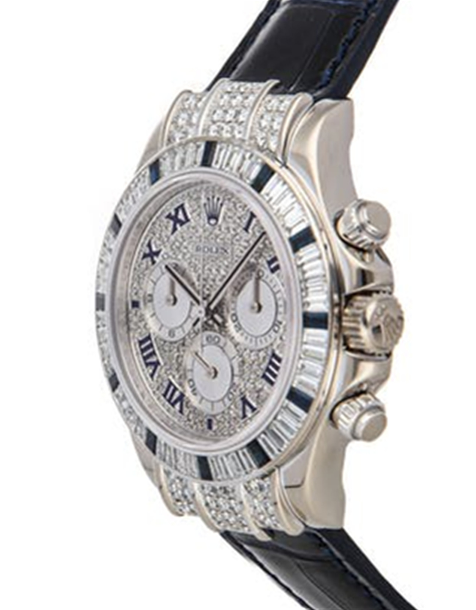 Replica Rolex Daytona Automatic Watch White Gold Case With Diamond ...