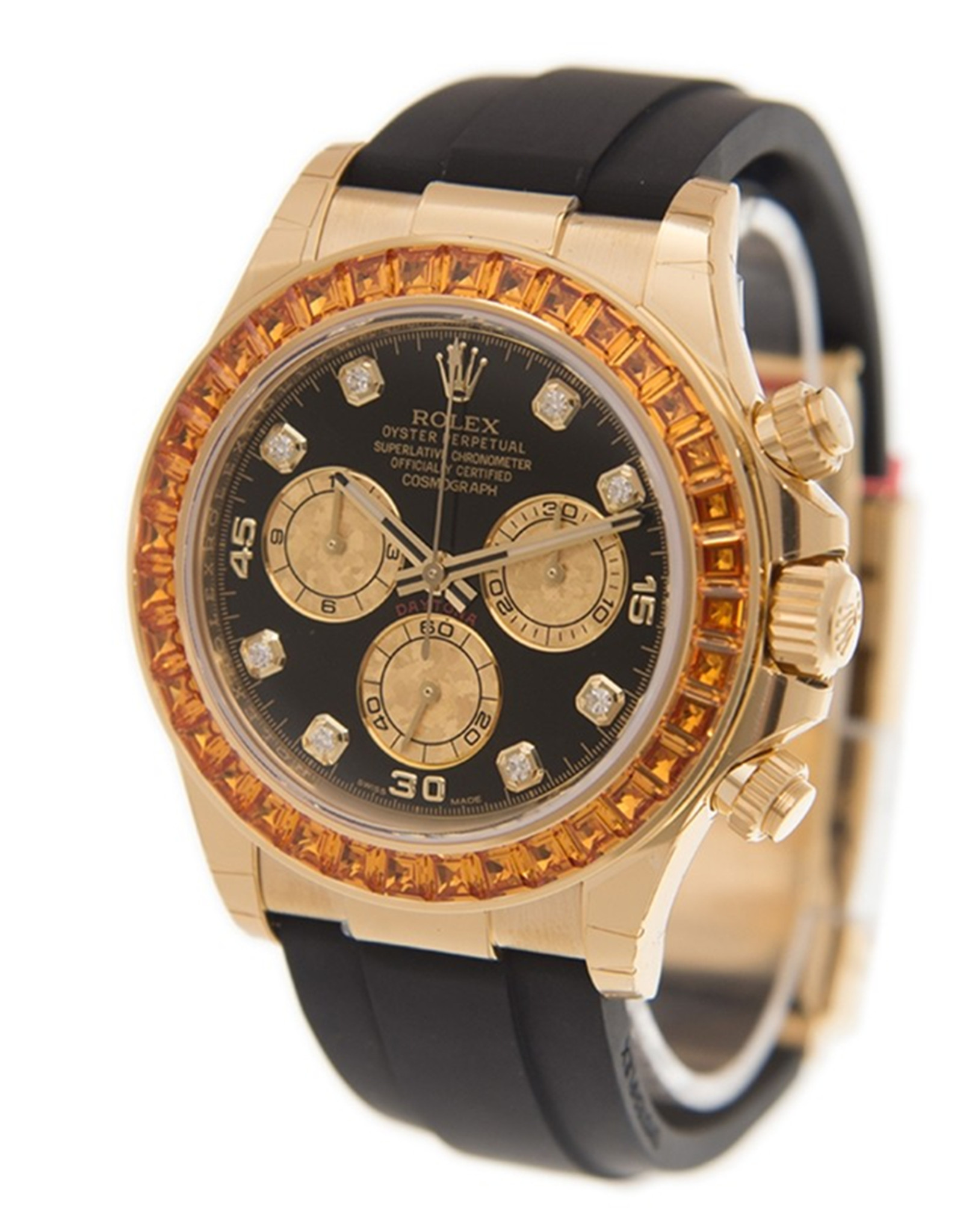 Replica Rolex Daytona Chronograph Automatic Chronometer Diamond Black ...