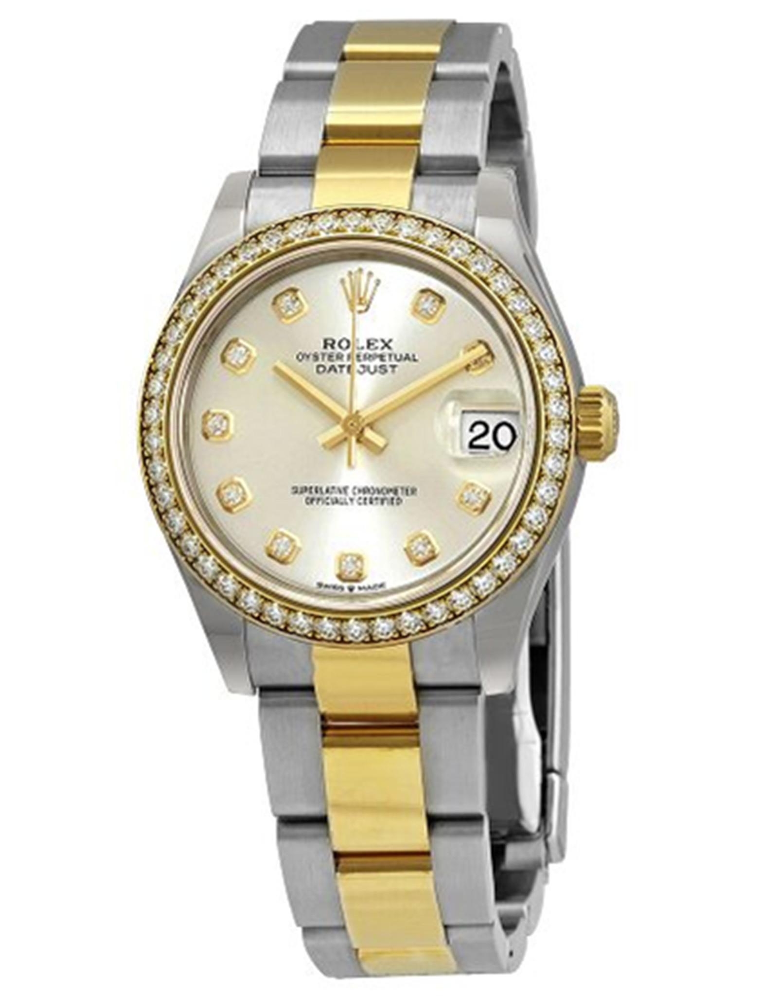 Replica Rolex Datejust Silver Dial Automatic Ladies Steel 18kt Yellow
