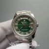 Rolex Day-date 118346 Steel With Diamonds Green Dial 36mm For Women Watch